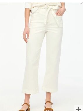 J Crew Jeans white paper-bag denim belted white size 27